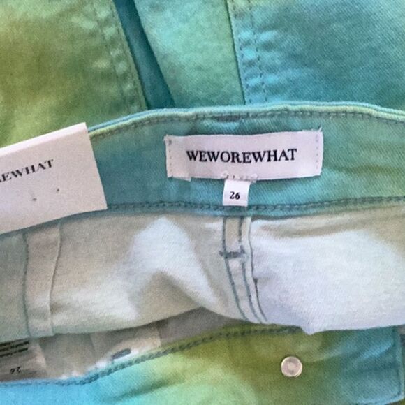 WeWoreWhat Flare Bell Short, size 26, NWT, Yellow/Green tie dye - Picture 7 of 7
